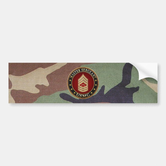 U.S. Marines: Master Sergeant (USMC MSgt) [3D] Bumper Sticker (Front)
