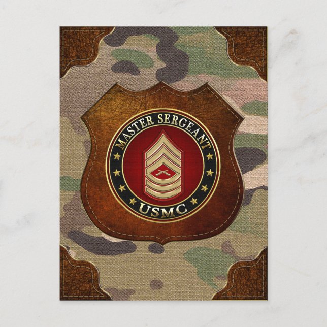 U.S. Marines: Master Sergeant (USMC MSgt) [3D] Postcard (Front)