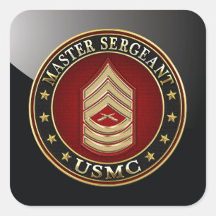 U.S. Marines: Master Sergeant (USMC MSgt) [3D] Square Sticker