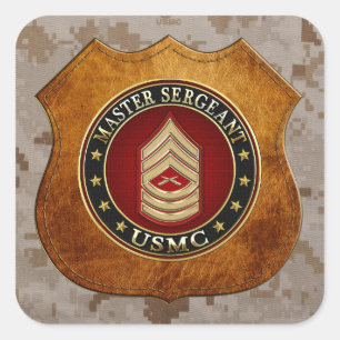 U.S. Marines: Master Sergeant (USMC MSgt) [3D] Square Sticker