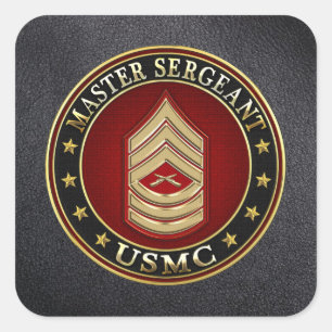 U.S. Marines: Master Sergeant (USMC MSgt) [3D] Square Sticker