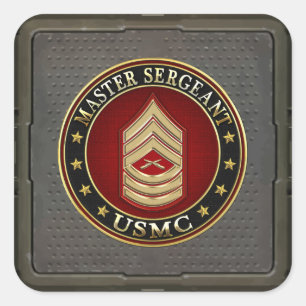 U.S. Marines: Master Sergeant (USMC MSgt) [3D] Square Sticker