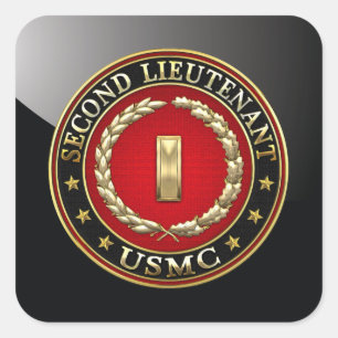 U.S. Marines: Second Lieutenant (USMC 2ndLt) [3D] Square Sticker