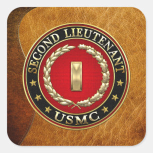 U.S. Marines: Second Lieutenant (USMC 2ndLt) [3D] Square Sticker