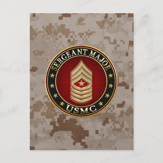 U.S. Marines: Sergeant Major (USMC SgtMaj) [3D] Postcard (Front)