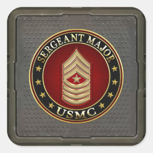 U.S. Marines: Sergeant Major (USMC SgtMaj) [3D] Square Sticker