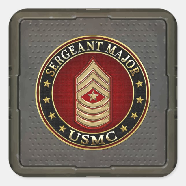 U.S. Marines: Sergeant Major (USMC SgtMaj) [3D] Square Sticker (Front)