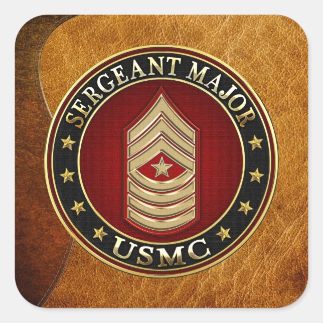 U.S. Marines: Sergeant Major (USMC SgtMaj) [3D] Square Sticker (Front)