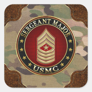 U.S. Marines: Sergeant Major (USMC SgtMaj) [3D] Square Sticker
