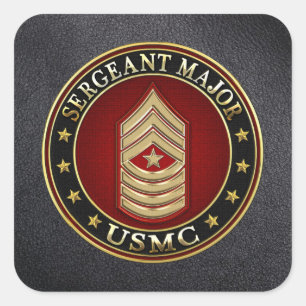 U.S. Marines: Sergeant Major (USMC SgtMaj) [3D] Square Sticker