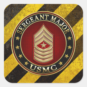 U.S. Marines: Sergeant Major (USMC SgtMaj) [3D] Square Sticker