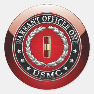U.S. Marines: Warrant Officer One (USMC WO-1) [3D] Classic Round Sticker