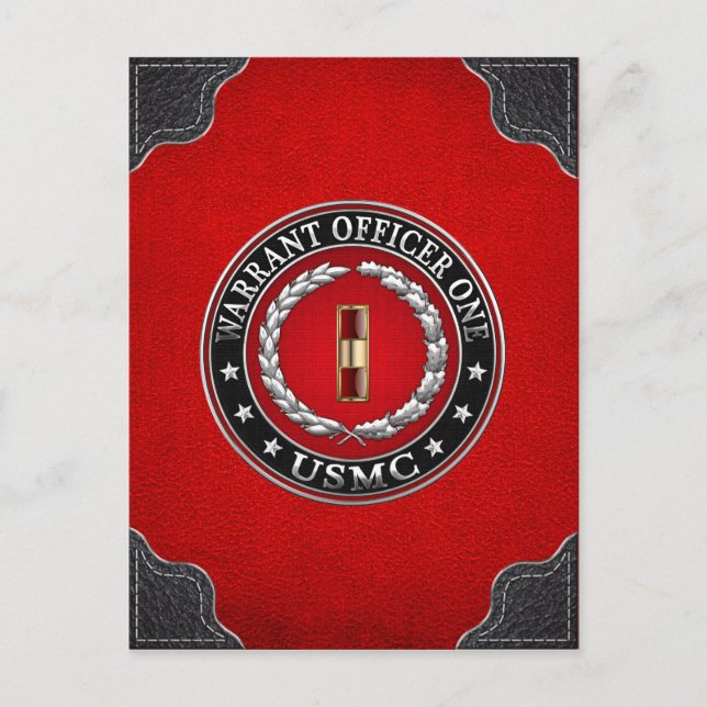 U.S. Marines: Warrant Officer One (USMC WO-1) [3D] Postcard (Front)