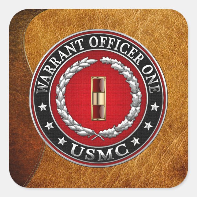 U.S. Marines: Warrant Officer One (USMC WO-1) [3D] Square Sticker (Front)