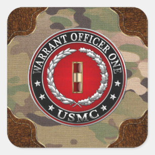 U.S. Marines: Warrant Officer One (USMC WO-1) [3D] Square Sticker
