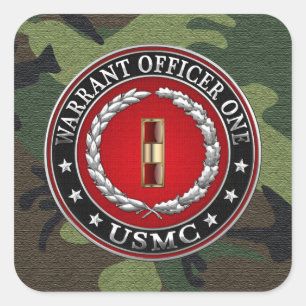 U.S. Marines: Warrant Officer One (USMC WO-1) [3D] Square Sticker