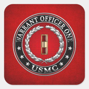 U.S. Marines: Warrant Officer One (USMC WO-1) [3D] Square Sticker