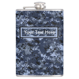 U.S. Military Blue Camouflage 6 oz or 8 oz Flask