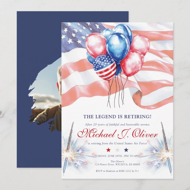 U.S. Military Retirement Invitation (Devant / Derrière)