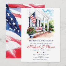 U.S. Military Retirement Patriotic Home Porch