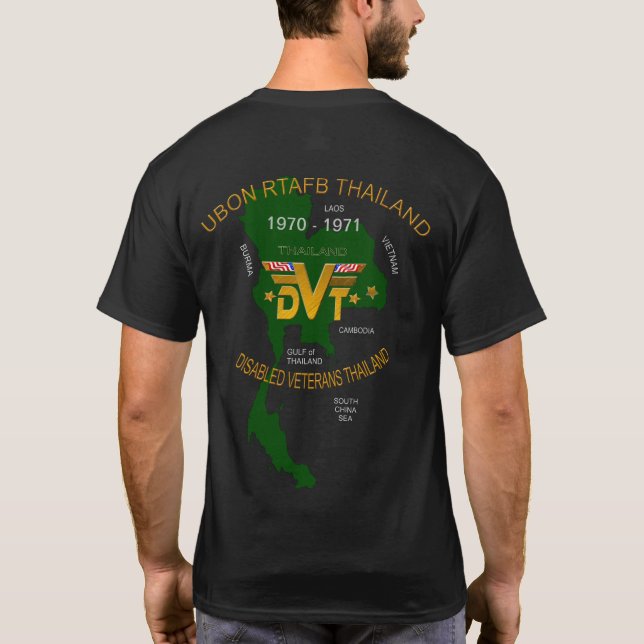 U. S. Military Thailand Disabled Veterans RTAFB  T-Shirt (Back)