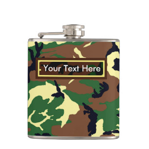 U.S. Military Woodland Camo 6 oz or 8 oz Flask