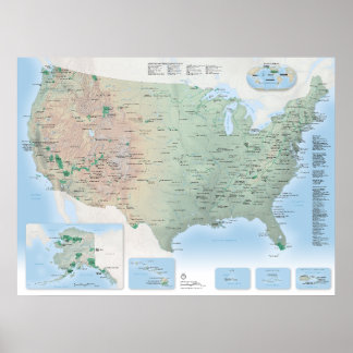 U.S. National Parks Map Poster (2025 Update)