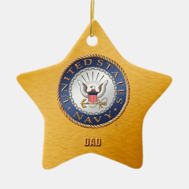 U.S. Navy Dad Ceramic Ornament (Front)