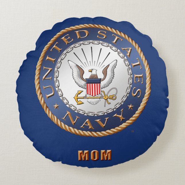 U.S. Navy Mom Round Pillow (Front)