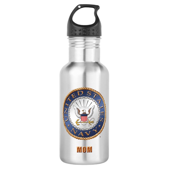 U.S. Navy Mom Water Bottle (Front)