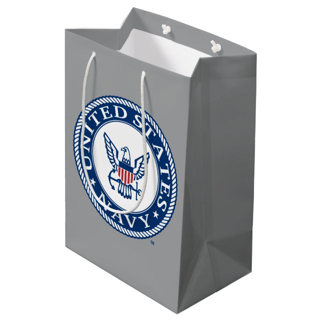 U.S. Navy | Navy Alt Emblem Medium Gift Bag (Back Angled)