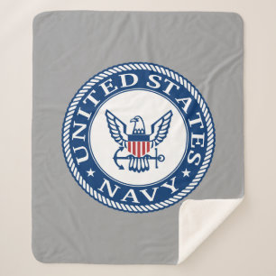U.S. Navy   Navy Alt Emblem Sherpa Blanket