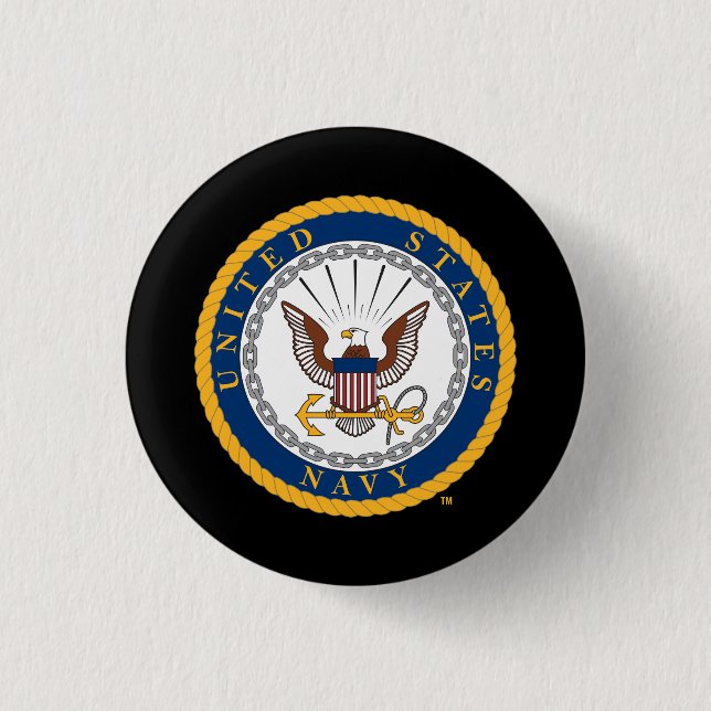 U.S. Navy | Navy Emblem 1 Inch Round Button (Front)