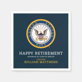 U.S. Navy | Navy Emblem | Happy Retirement Napkin