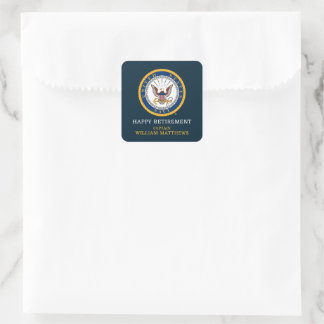 U.S. Navy | Navy Emblem | Happy Retirement Square Sticker