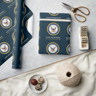 U.S. Navy | Navy Emblem | Happy Retirement Wrapping Paper