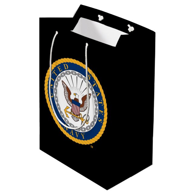 U.S. Navy | Navy Emblem Medium Gift Bag (Back Angled)