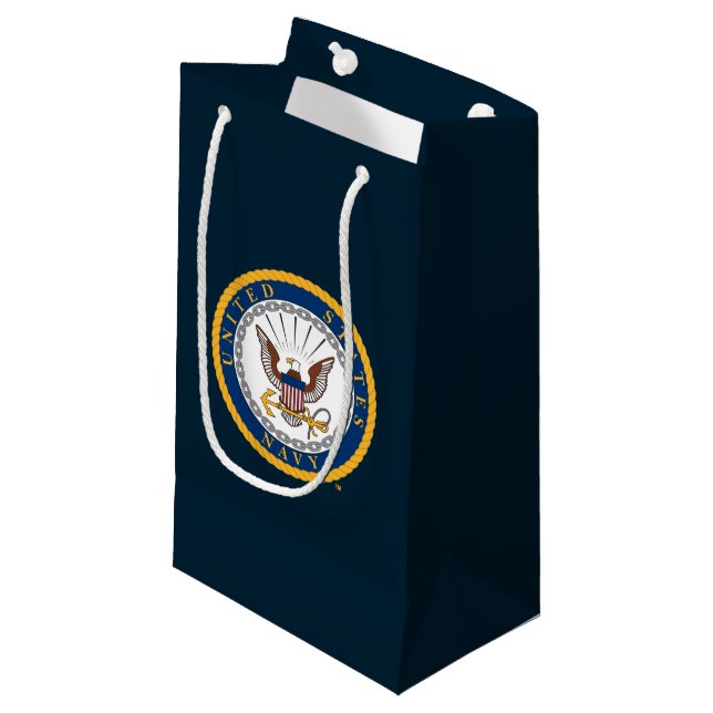 U.S. Navy | Navy Emblem Small Gift Bag (Front Angled)