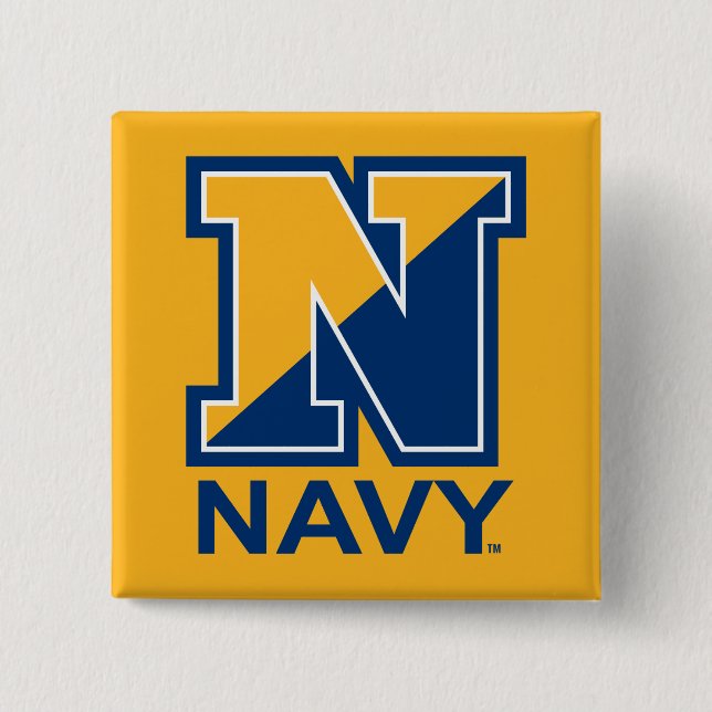U.S. Navy | Navy Initial N 2 Inch Square Button (Front)