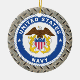 U.S. Navy   Officer Crest Ceramic Ornament