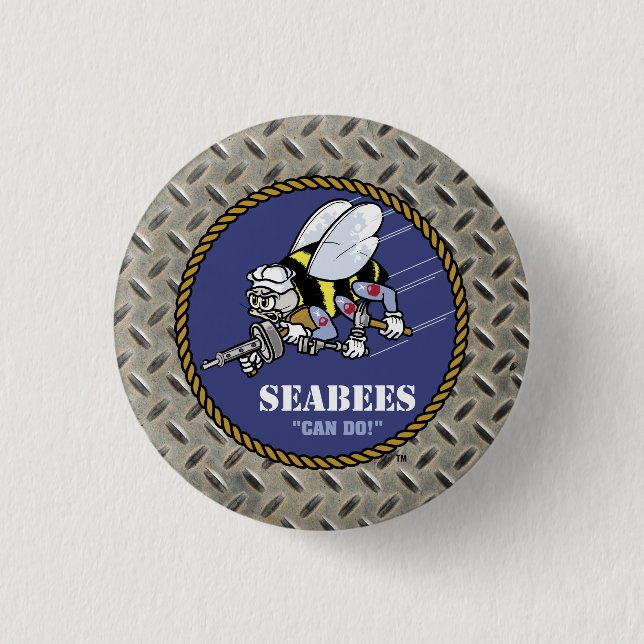 U.S. Navy | Seabees 1 Inch Round Button (Front)