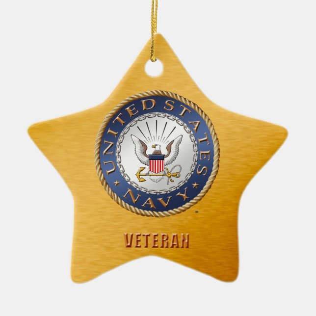 U.S. Navy Veteran Ceramic Ornament (Front)