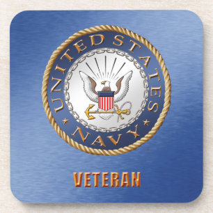U.S. Navy Veteran Hard plastic coaster