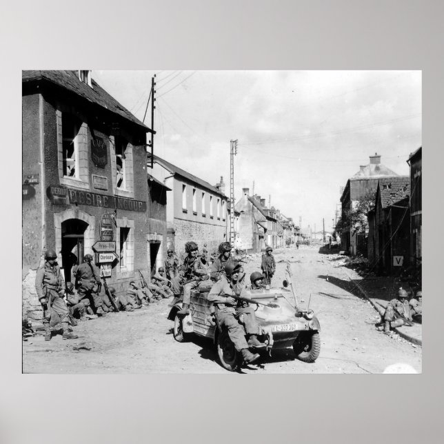 U.S. Paratroopers in Carentan France World War II Poster (Front)