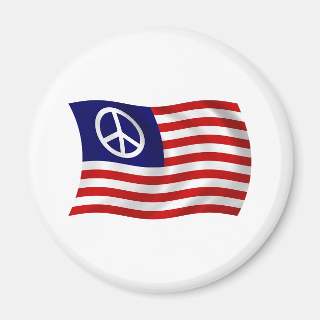U.S. Peace Sign Flag Magnet (Front)
