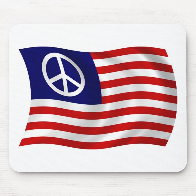 U.S. Peace Sign Flag Mousepad (Front)