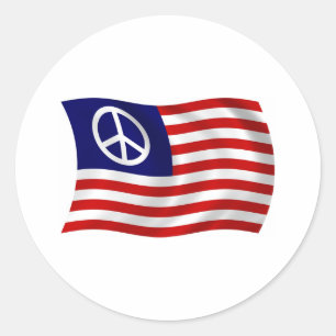 U.S. Peace Sign Flag Sticker