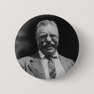 U.S. President Theodore Teddy Roosevelt Laughing 2 Inch Round Button