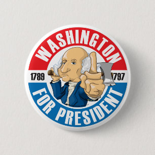 U.S. Presidents Campaign Button: #1 Washington 2 Inch Round Button
