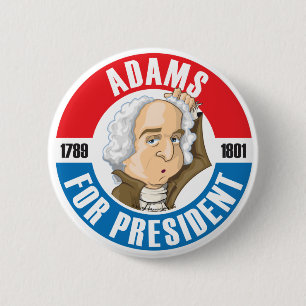U.S. Presidents Campaign Button: #2 John Adams 2 Inch Round Button